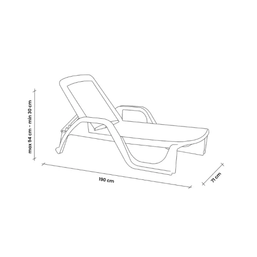 Sauļošanās krēsls Nilo pelēks