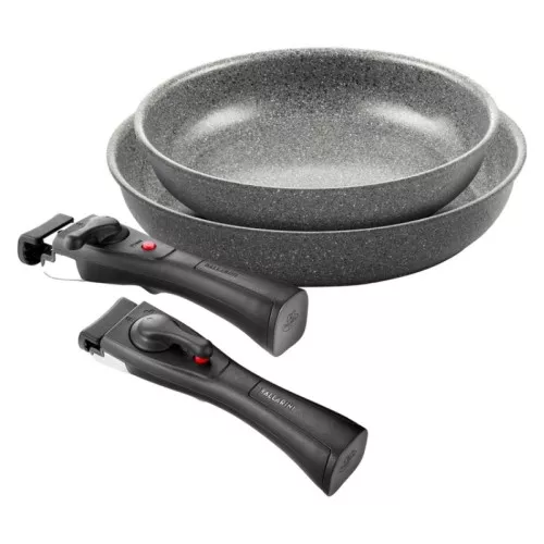 Komplekts 2 gab. Torre pannas Ø24cm un Ø28cm + 2 gab. noņemami rokturi 