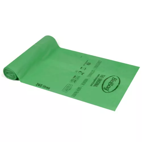 Atkritumu maisi kompostējami BioBag 240L (12 gab. rullī) 17mkr. 87x150cm zaļi 