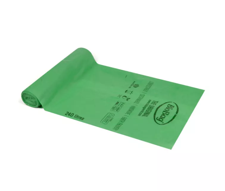 Atkritumu maisi kompostējami BioBag 240L (12 gab. rullī) 17mkr. 87x150cm zaļi
