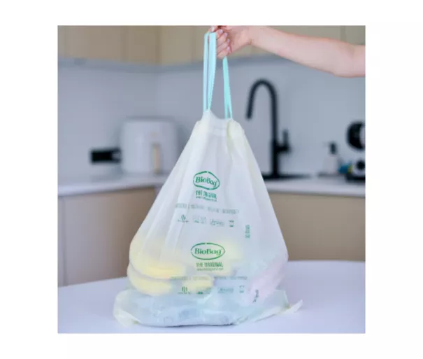 Garbage bags with drawstring compostable BioBag 30L (10 pcs. per roll) 25mkr. 50x60cm green