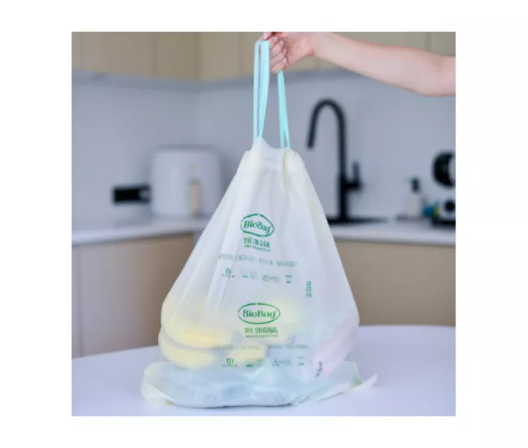 Garbage bags with drawstring compostable BioBag 30L (10 pcs. per roll) 25mkr. 50x60cm green