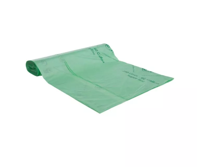 Kompostuojami šiukšlių maišai BioBag 240L (3 vnt. ritinėlyje) 17mkr. 113x139cm žali
