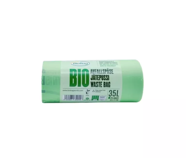 Компостируемые мусорные пакеты BioBag 35L Special (25 шт. в рулоне) 23мкр. 58х77см зелёные