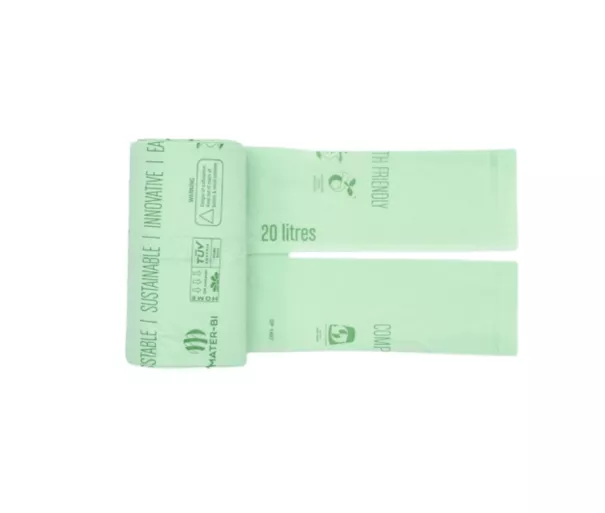 Kompostitavad prügikotid BioBag 20L (20 tk rullis) 15mkr. 42x54cm roheline