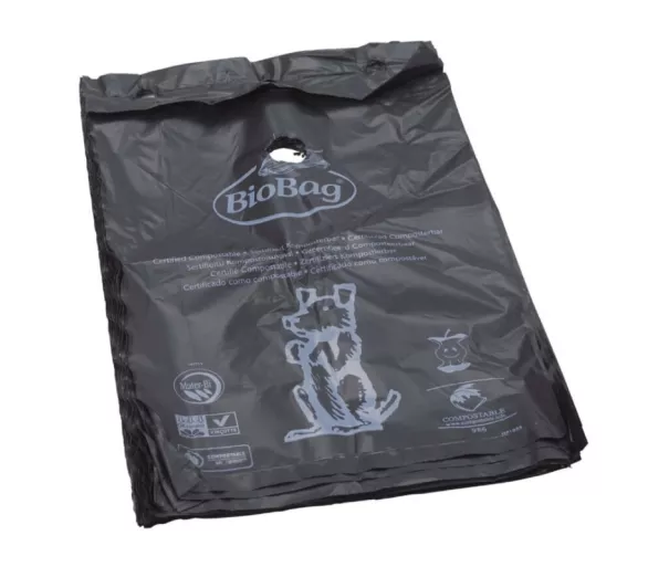 Kompostuojami šunų išmatų maišai BioBag Dog on box (50 vnt. dėžėje) 20mkr. 20x32cm juodi