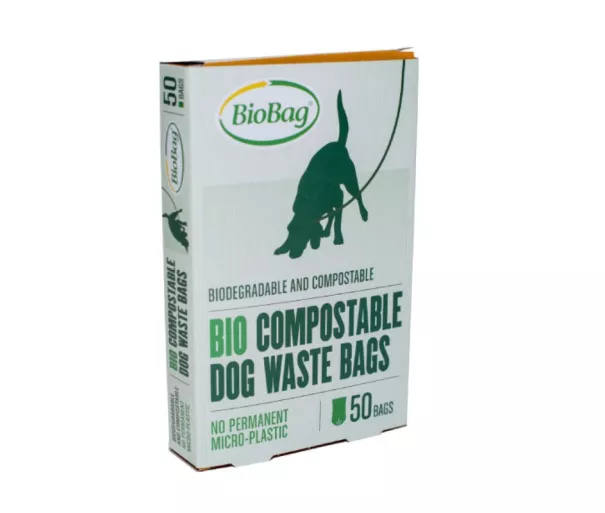 Kompostuojami šunų išmatų maišai BioBag Dog on box (50 vnt. dėžėje) 20mkr. 20x32cm juodi