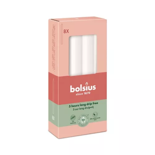 Table candles 8pcs. in a box 170/20mm white