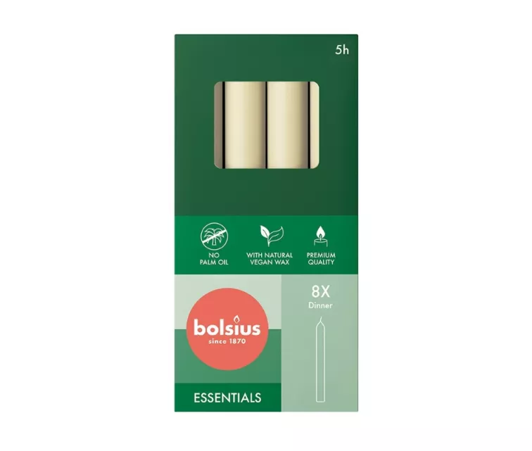 Lauaküünlad 8 tk karbis 170/20mm pärl