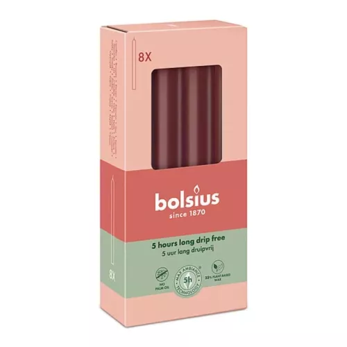 Lauaküünlad 8 tk karbis 170/20mm tumepunased