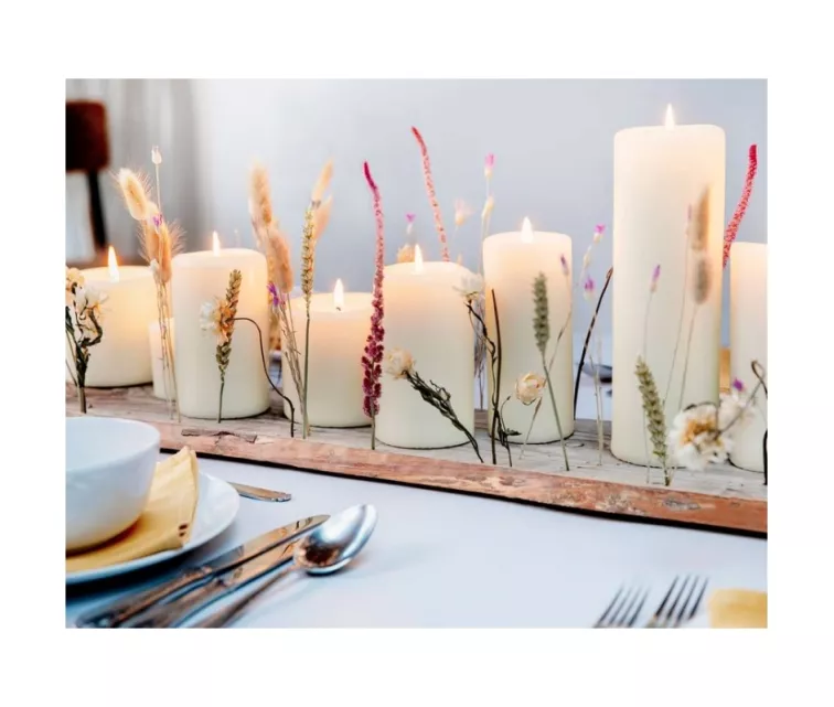 Свечи цилиндрические 4 шт. Ø120, 100, 80, 60x48 мм белые