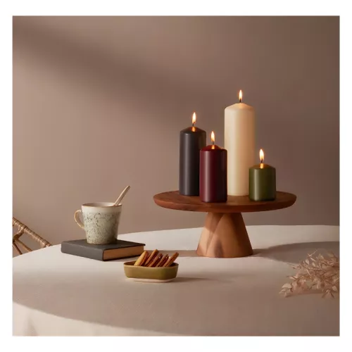 Свечи цилиндрические 4 шт. Ø120, 100, 80, 60x48 мм кремового цвета