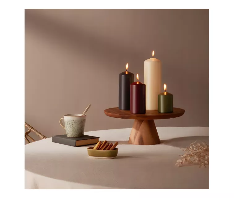 Žvakių cilindrai 4 vnt. Ø120, 100, 80, 60x48mm kreminės spalvos