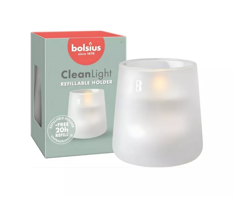 Svece arom. stikla gl. Clean Light Ø95x85mm 0% fragrance