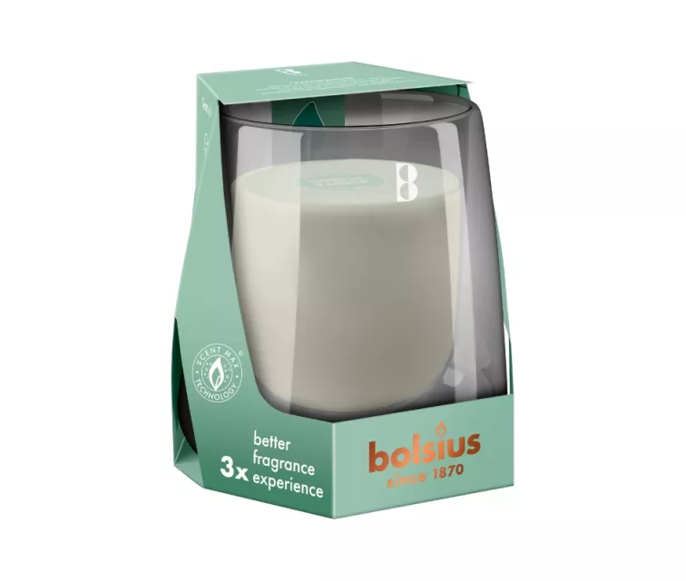 Svece arom. stikla gl. Clean Light Ø95x85mm cedarwood & vetiver