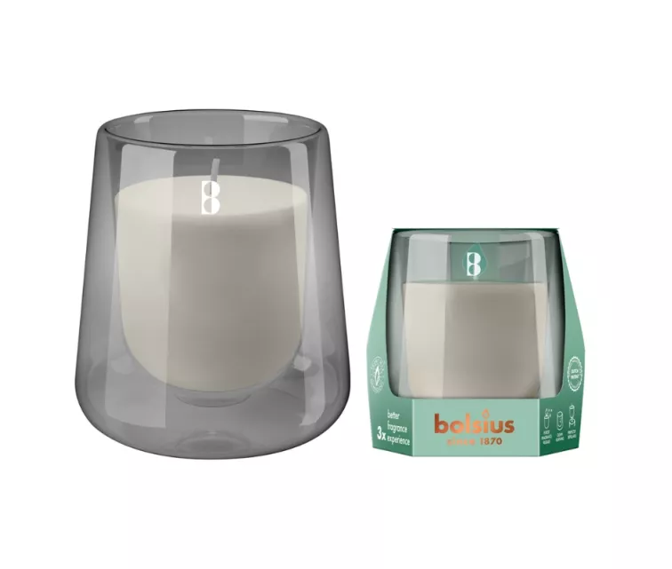 Svece arom. stikla gl. Clean Light Ø95x85mm cedarwood & vetiver