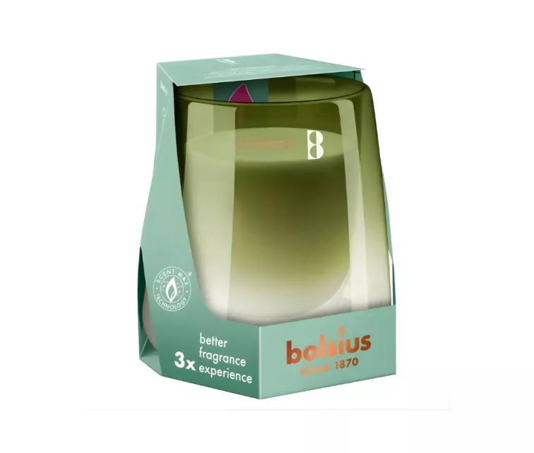 Svece arom. stikla gl. Clean Light Ø95x85mm gardenia&fig