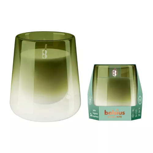 Svece arom. stikla gl. Clean Light Ø95x85mm gardenia&fig 