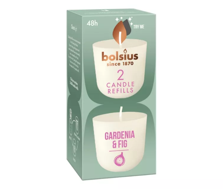 Candles Clean Light refill candles 2 pcs. gardenia & fig