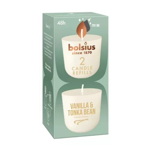 Sveces Clean Light uzpildes sveces 2 gab. vanilla&tonka bean 
