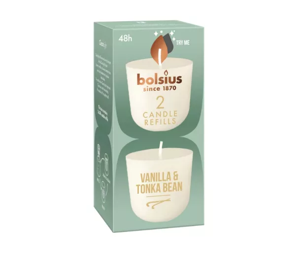 Candles Clean Light refill candles 2 pcs. vanilla&tonka bean