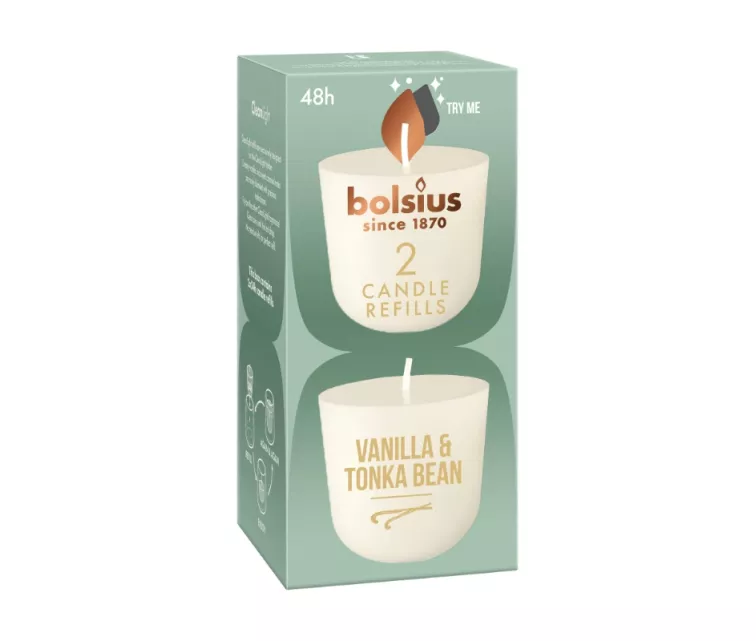 Sveces Clean Light uzpildes sveces 2 gab. vanilla&tonka bean