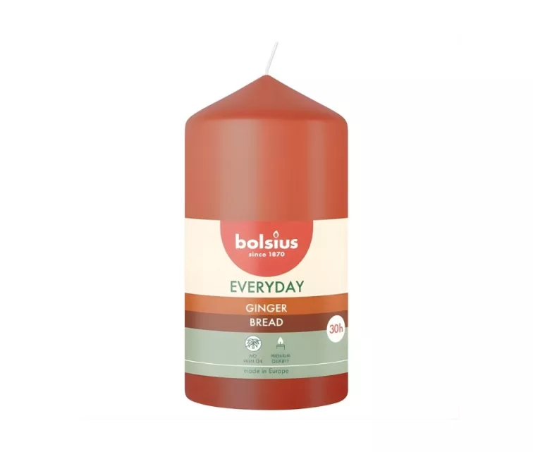 Свеча в цилиндрической форме, на каждый день, Ø110x58 мм, пряничный человечек.