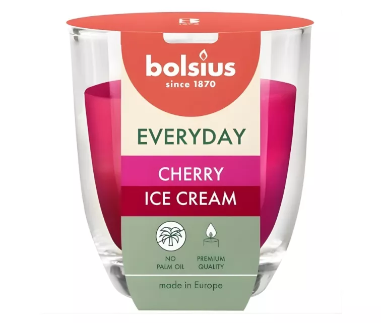 Candle aroma. glass gl. Everyday Ø80x70mm cherry ice cream