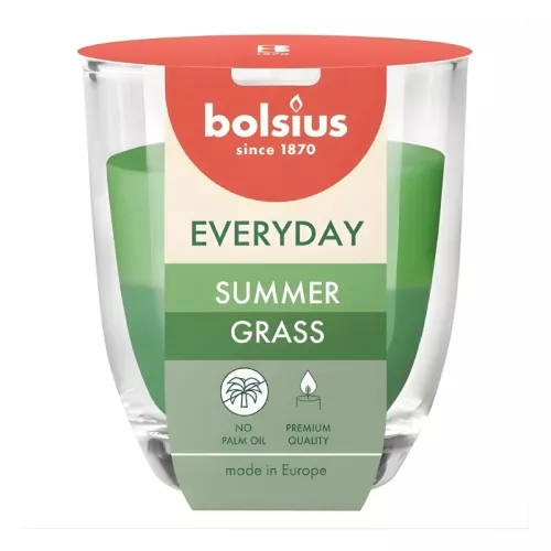 Ароматическая свеча. Стеклянная. На каждый день, 80x70 мм, летняя трава.