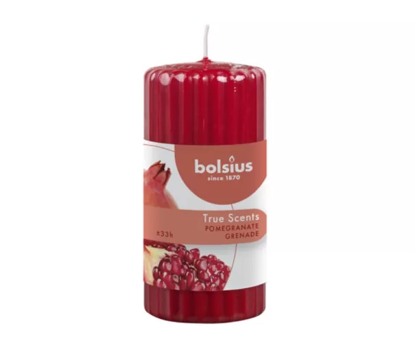 Candle scented cylinder True Scents Ø120x58mm pomegranate