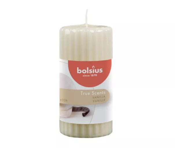 Candle scented cylinder True Scents Ø120x58mm vanilla