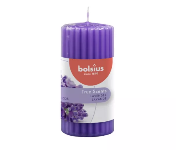 Candle scented cylinder True Scents Ø120x58mm lavender