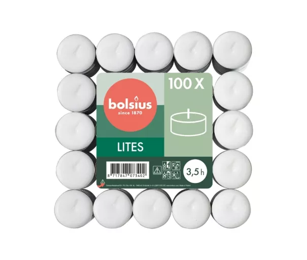 Arbatinės žvakės 100 vnt. baltos