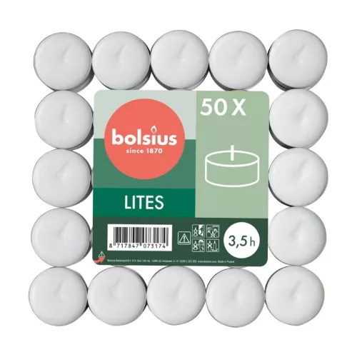 Чайные свечи, 50 шт., белые.