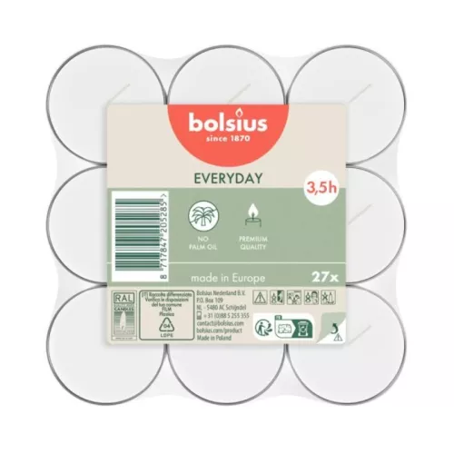 Arbatinės žvakės, 27 vnt., baltos