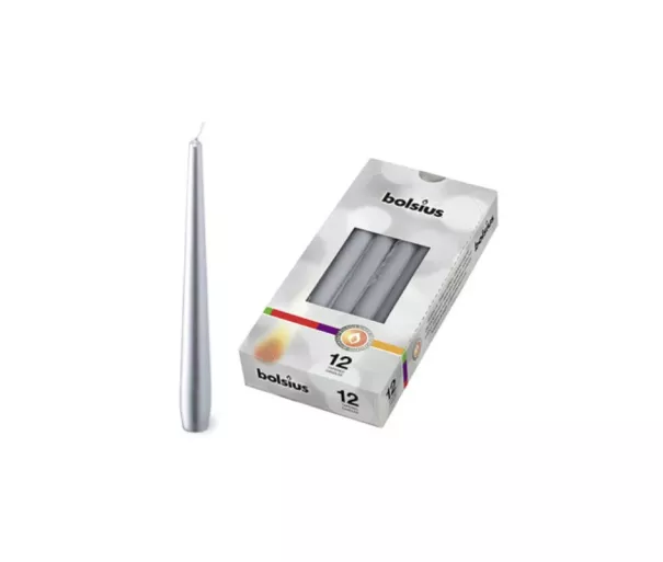 Table candle 1pc. 245/24mm silver