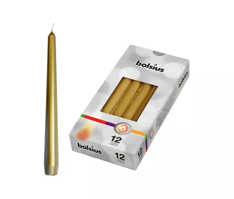 Table candle 1pc. 245/24mm gold