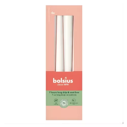 Galda sveces 4gab.kastē 245/24mm baltas 