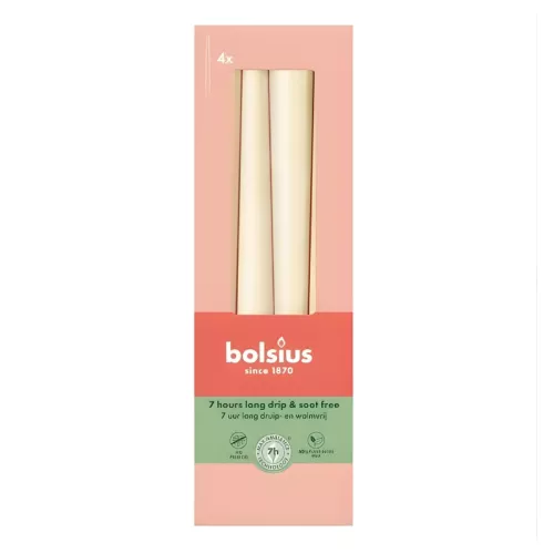 Galda sveces 4gab.kastē 245/24mm pērļu 