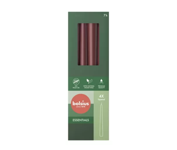 Lauaküünlad 4 tk karbis 245/24mm tumepunased