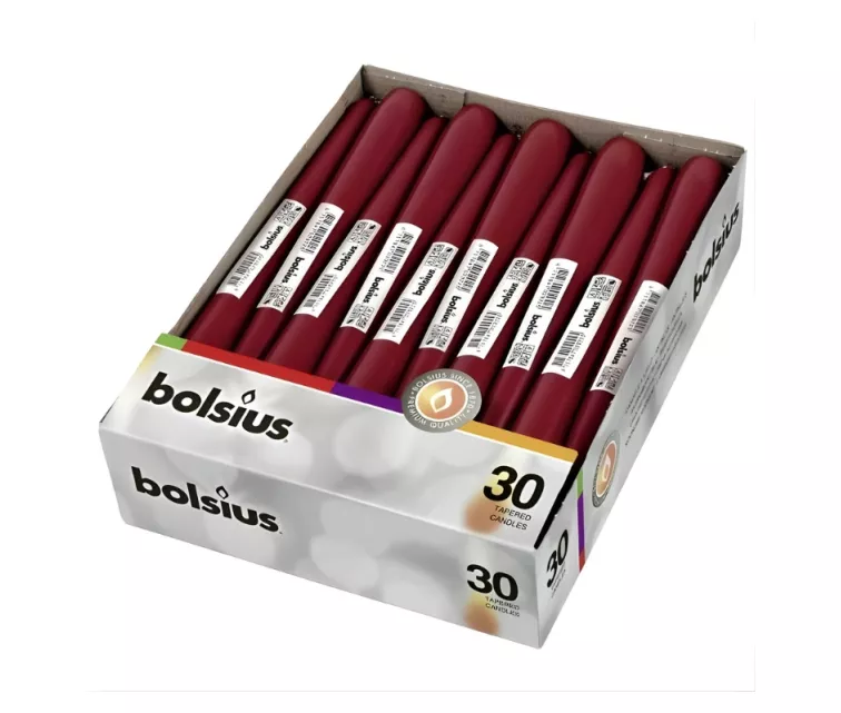 Galda svece 1gab. 245/24mm tumši sarkana