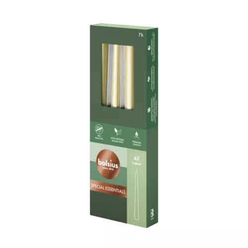 Lauaküünlad 4 tk karbis 245/24mm hõbedane