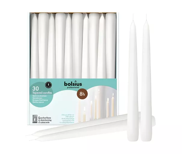 Stalinės žvakės Professional 30 vnt. dėžutėje 250/24 mm baltos