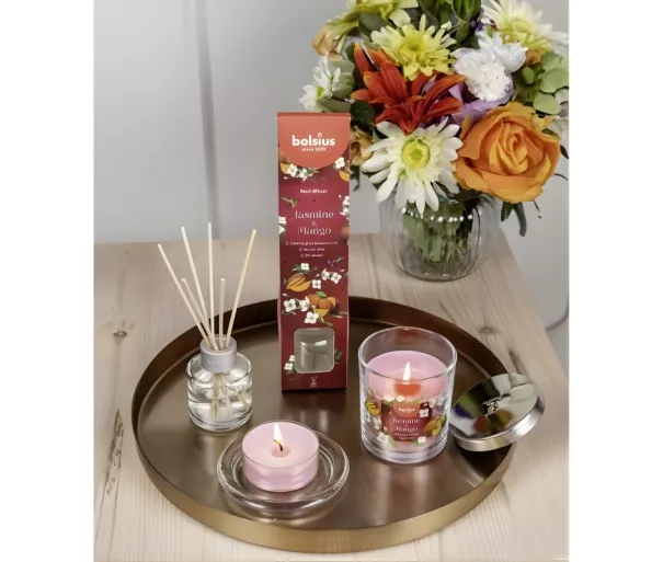 Candle aroma. glass gl. Floral Fusion Ø80x72mm jasmine & mango