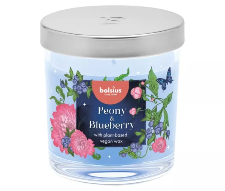 Aroomiküünal. Klaas. Floral Fusion Ø80x72mm pojeng ja mustikas