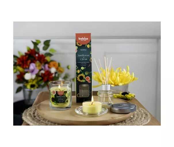 Candle aroma. glass gl. Floral Fusion Ø80x72mm sunflower & citrus