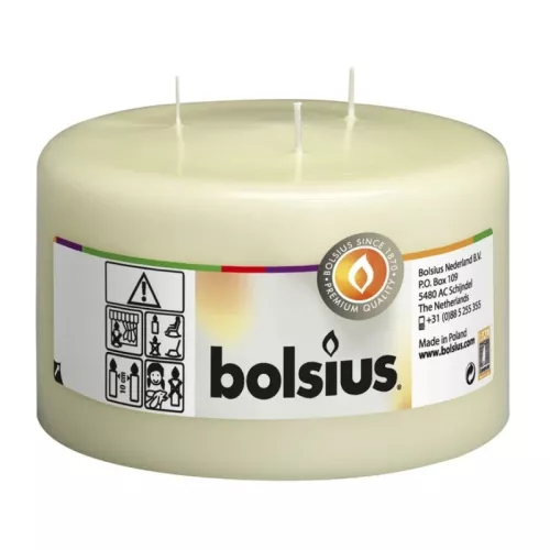 Žvakių cilindras su 3 degikliais Mamoth Ø100x150mm smėlio spalvos