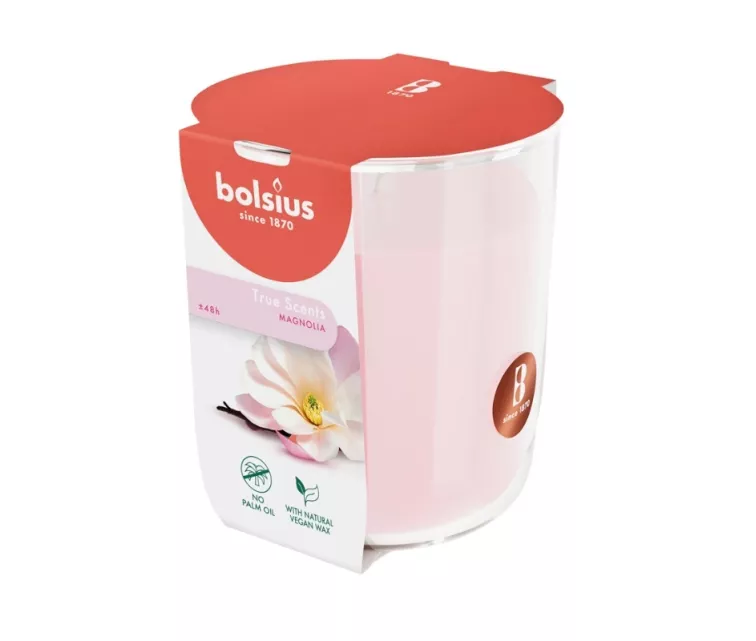 Candle scented glass True Scents Ø97x85mm magnolia