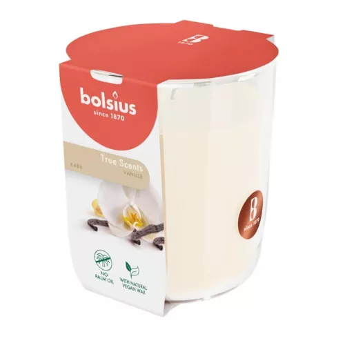 Kvapiosios žvakės stiklinė „True Scents“ Ø97x85mm vanilės spalvos