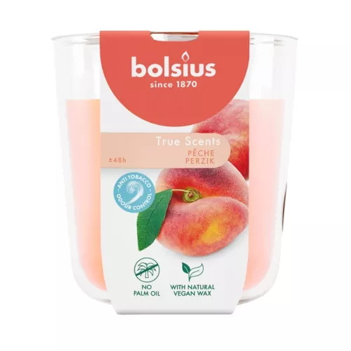 Candle scented glass True Scents Ø97x85mm peach